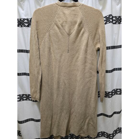 Cabi tan knit long sleeve duster cardigan hook and eye size medium - Picture 9 of 12